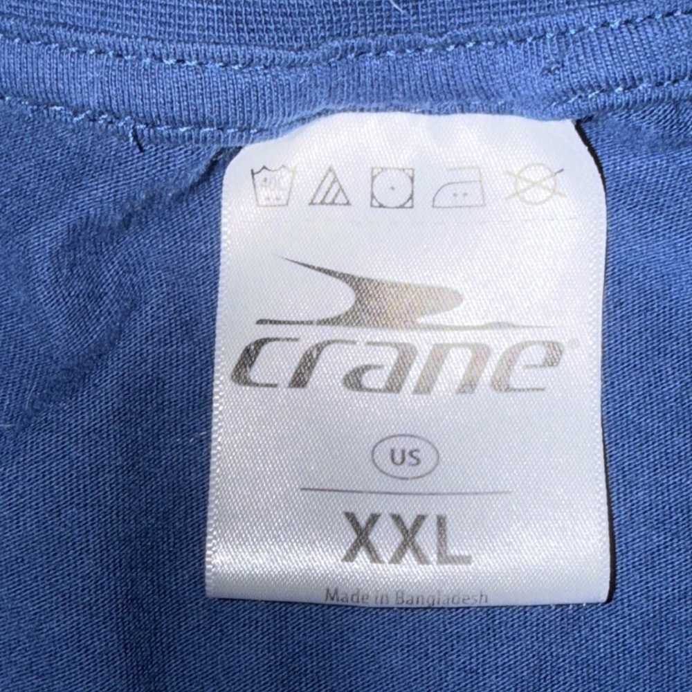 Crane‎ USA Crop Top XXL Blue mock neck American Flag Graphic Tee olympics team - Picture 6 of 6